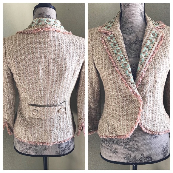 True Meaning Jackets & Coats True Meaning Tweed Embroidered Blazer